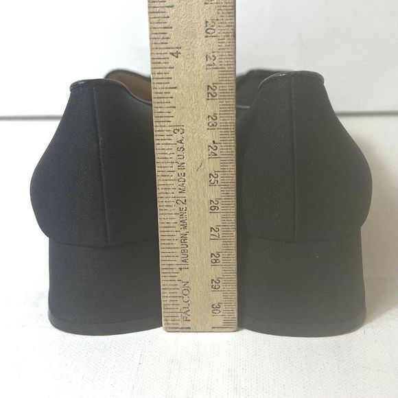 Salvatore Ferragamo Black Textile Womens Sz 8.5B Pump Slip On Square Toe Studded - Picture 9 of 11